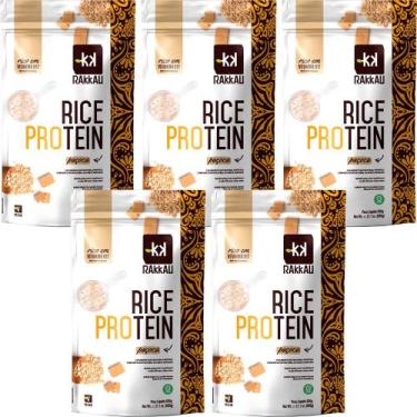 Imagem de Kit 5 Rice Protein Paçoca Rakkau 600g Vegano Proteína Arroz