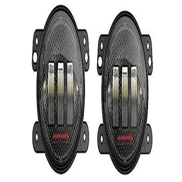 Imagem de J.W. Speaker 0554413 Modelo 6145 J2 12V SAE/ECE Luz de neblina LED com bisel interno de fibra de carbono - Kit com 2 luzes