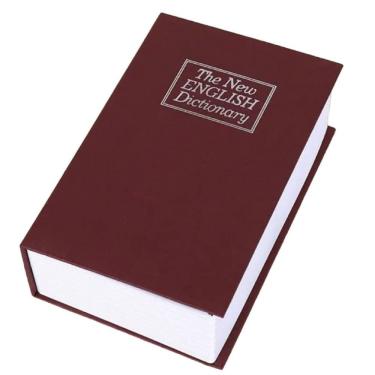 Imagem de Cofre Camuflado Formato de Livro Discreto Porta Jóias Com Chave 18x11cm