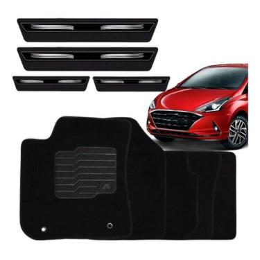 Imagem de Tapete Automotivo Carpete Hb20 Todos + Soleira Adesiva - TTs Distribui