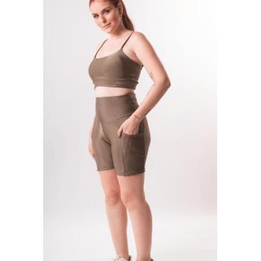 Imagem de Shorts com Bolso - Respire Fit, M, Verde militar