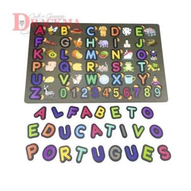 Imagem de Letras de alfabeto + numero, coloridos em mdf portugues - Drackma