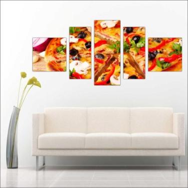 Imagem de Quadro Decorativo Gourmet Pizza Pizzarias Restaurantes 5 Peças TT6 - V