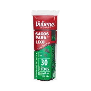 Imagem de Bobina Picotada Saco Plástico para Lixo Preto- 30 L - 25 UN - Vabene