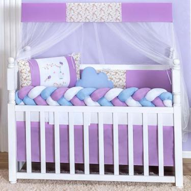 Imagem de Kit Protetor De Berço Americano Nacional Menino Menina Nuvem 11 Peças 