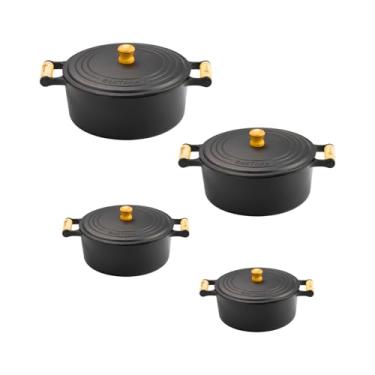 Imagem de Jogo de Panelas Ferro Fundido 4 Pçs Antiaderente Alta Resistência