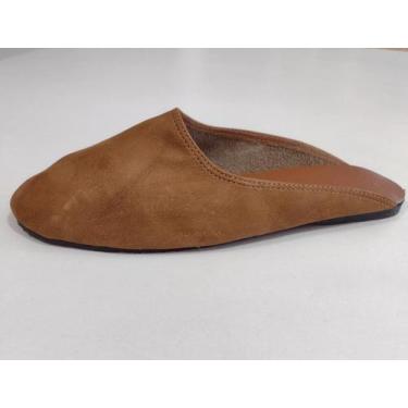 Imagem de Chinelo de couro campeiro - Armazém de couros & peles, Nobuck castor, 
