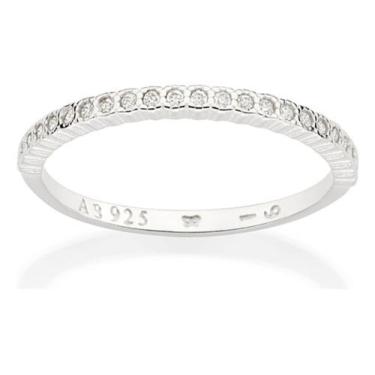 Imagem de Meia Aliança Cravejado Por 23 Zircônias De 810272 - Rommanel, Branco, 