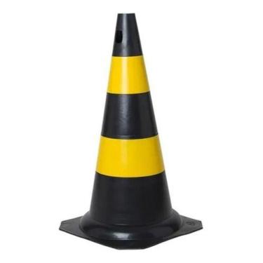 Imagem de 4x Cone Rígido Sinalização Plt 50cm De Trânsito Epi - PROTEPLUS, Preto