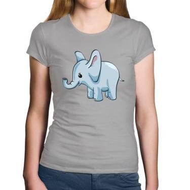 Imagem de Baby Look Algodão Elefante Bebê - Foca na Moda, Cinza, M