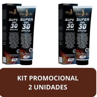 Imagem de Super Gel Desodorante Massageador Mary Life 30 Ervas Bisnaga 150g Kit 