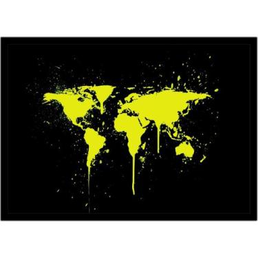 Imagem de Quadro Decorativo Mapa-Múndi Artístico Abstrato Salas Escritórios Quar