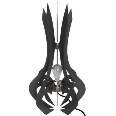 Imagem de Luminária de Chão MDF HOLAMBRA - CORALISA, Preto, 85x45cm, Bivolt