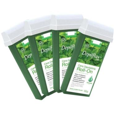 Imagem de Kit 4 Refil Cera Depilatoria Corporal Profissional Depilação Roll On D
