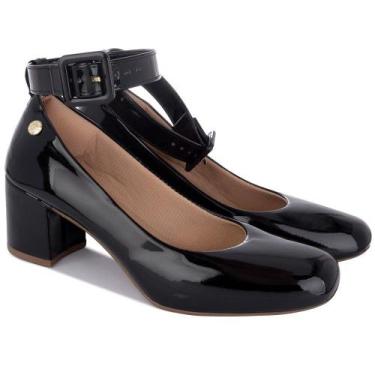 Imagem de Sapato Scarpin Feminino Pulseira Salto Grosso Bico Quadrado Conforto E