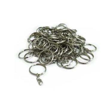 Imagem de Pacote 1,9kg Argola 22mm sem Bater para Chaveiro com Corrente 1,20mm 1
