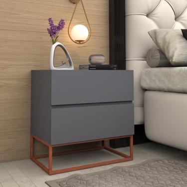 Imagem de mesa de cabeceira para quarto canto da cama 2 gavetas eros 45cm design