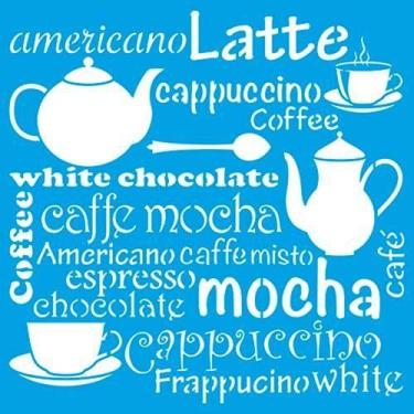 Imagem de Stencil Litoarte Rose Ferreira 20 x 20 cm - STXX-087 Café, Bule, Xícar