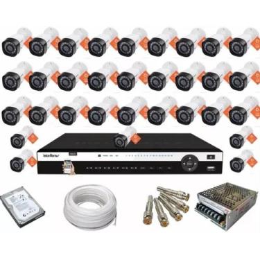 Imagem de Kit 32 Câmeras Segurança Residencial Dvr 1032 Intelbras +4tb
