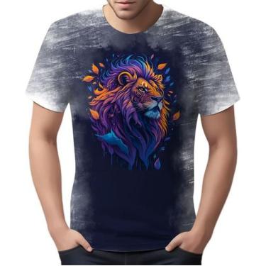 Imagem de Camiseta Camisa Leão Rei da Selva Savana Rosto Estampa HD 1 - Enjoy Sh
