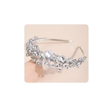 Imagem de Kercisbeauty Tiara de cabelo de strass para mulheres e meninas, casamento, coroa de noiva, vestido de princesa para festa, chá de panela, joias de cabelo