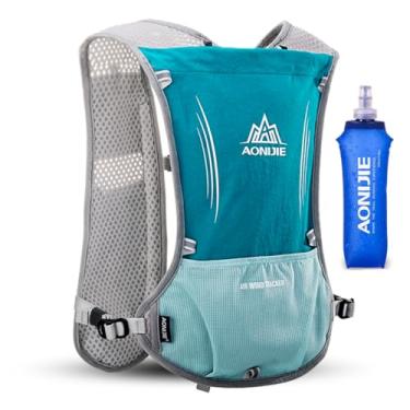 Imagem de AONIJIE Mochila Multifuncional para Acampamento, 5L, Esporte Ao Ar Livre, Ciclismo, Corrida, Escalada, Caminhadas, Hidratação, Pacote com Frasco Macio de 500Ml (Azul Claro)