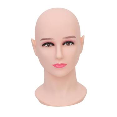Imagem de Kokiya Cabeça de manequim careca, óculos de exibição, suporte para peruca, suporte para peruca, suporte para loja, salão de beleza, shopping, boné, estilo de, Fêmea