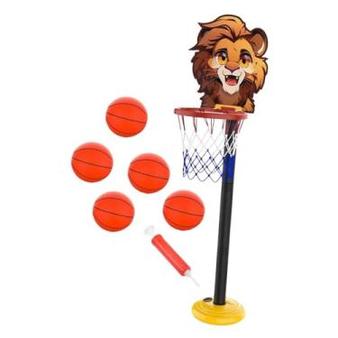 Imagem de rockible Conjunto de cesta de basquete infantil, brinquedos esportivos ao ar livre, cesta de suporte de basquete para prática de drible, Marrom