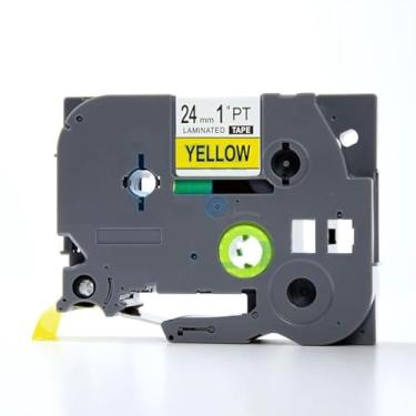 Imagem de IDIK 1PK Fita de etiqueta laminada de força extra preta sobre amarela compatível com Brother P-Touch TZe-S651 TZ S651 Tze S651 (24 mm x 8 m)