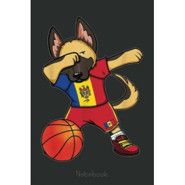 Imagem de Dabbing German Shepherd Moldova Basketball Fans Sport Notebook: A blank lined basketball notebook 6x9 in 110 Pages that makes a fun basketball gift ... women's basketball, team basketball gifts
