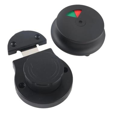 Imagem de Bothyi Fechadura do banheiro parafuso morto privacidade partição fechadura da porta de aço inoxidável dentro da porta ferragem privacidade fechadura da porta, Preto