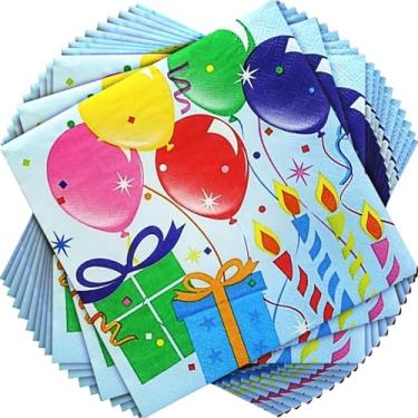 Imagem de Guardanapo de papel para almoço | Balões de aniversário | Pacote com 40