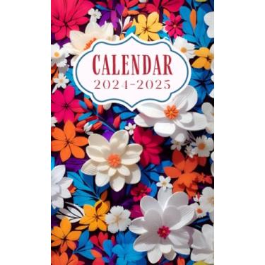 Imagem de Pocket Calendar 2024-2026 for Purse: Small Size Monthly Pocket Planner for Purse | 3 year 2024-2026 | Model35 - Floral Botanical Soft Cover Flowers ... | Important Dates | Password Keeper | Notes