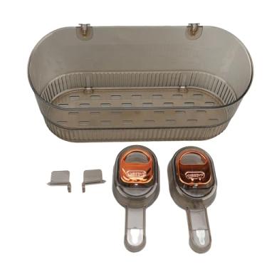 Imagem de Suporte de Armazenamento de Ventosa de Banheiro, Caddy de Chuveiro de Drenagem Eficiente de Plástico Multifuncional para Produtos de Higiene Pessoal, Ideal para Uso Em (laranja
