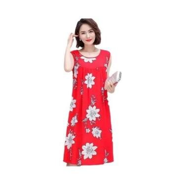 Imagem de Camisola de Seda e Algodão Plus Size para Mulheres - Pijamas Confortáv