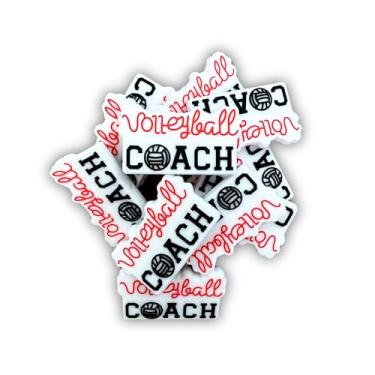 Imagem de Miçanga focal de silicone para treinador de vôlei | Pacote com 12 unidades 1,6 x 23 cm atacado a granel para fabricação de chaveiros, kit de caneta, escola secundária, esportes, mãe, Small, Silicone,