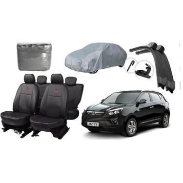 Imagem de Conjunto capa couro Jac T6 2016-2020 + limpador + cobertura vol. - aer