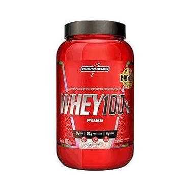 Imagem de Whey protein 100 % pure morango 900g - integralmedica, 900g, Morango