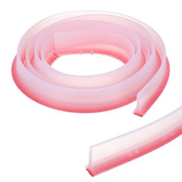 Imagem de PATIKIL Protetor de barragem de água de limite de chuveiro dobrável de 199 cm, barreira de rolha de chuveiro, protetores autoadesivos contra respingos para parte inferior de porta de chuveiro sem