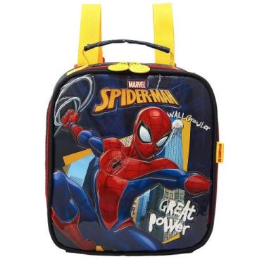 Imagem de Lancheira Térmica Escolar Infantil Spider Man Estampada - Xeryus, Pret