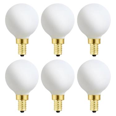 Imagem de XININSUN Lâmpada Fosca G16.5, Lâmpadas De Lustre E12 4W, Lâmpada Candelabro Redonda 40 Watts, Lâmpada Led Candelabro Branco Leitoso 4W, Regulável, 2700K Branco Quente 400Lm, Pacote Com 6 Unidades