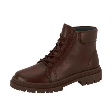 Imagem de Coturno Moleca Casual Cano Curto Tratorado, 36, Marrom