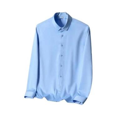 Imagem de Camisa Social Masculina Manga Comprida 6XL - Branca, Sem Ferro, Seda G