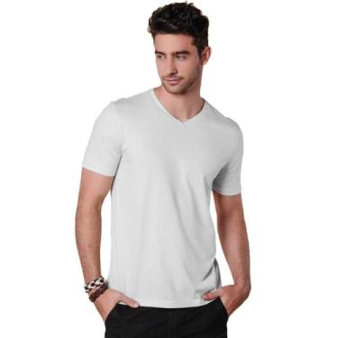 Imagem de Camiseta Masculina Básica Comfort Gola V Branca - FORE, Branco, G