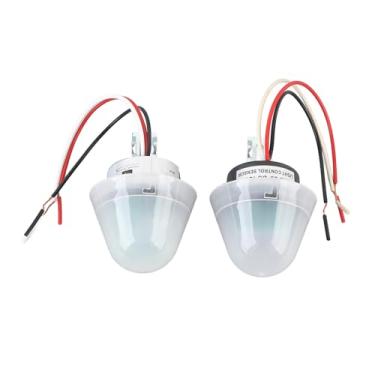 Imagem de Controle de luz fotocélula externa, 2Pcs Lock Photocontrol Interruptor de luz do anoitecer ao amanhecer, Sensor fotocélula à prova de chuva 10A para parques ao ar livre Ruas