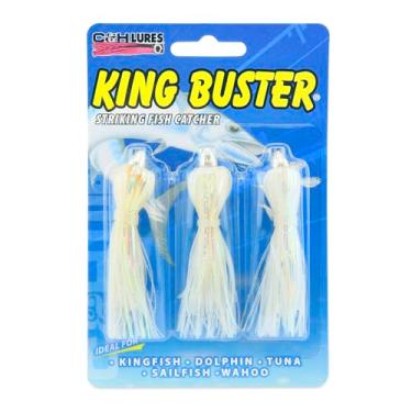 Imagem de C&H Lures, Isca King Buster, saia prata clara/pérola, 1/226.8 g, 6.3 cm, 3 peças