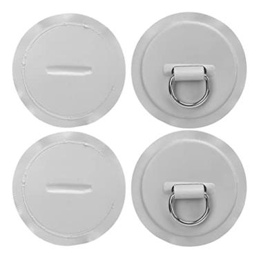Imagem de Aço Inoxidável PVC D Ring Patch 4PCS Com 11.8in Anchor Rope Grey Paddleboard Canoa Rafting Acessórios, UV Resistente e à Prova de Ferrugem Peças de Reposição para Iate, Caiaque,