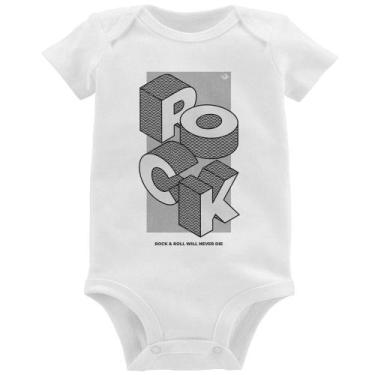 Imagem de Body Bebê Rock & Roll will never die - Foca na Moda, Branco, M