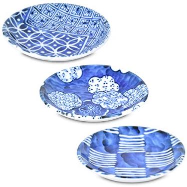 Imagem de Prato pequeno japonês, mini prato de condimento lateral, molho de soja de sushi, bolo de frutas, design Aie, 9,9 cm, conjunto de 3