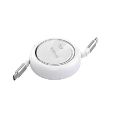 Imagem de Cabo Carregamento Rápido Dual Type C 100W - Hrebos Premium, Branco